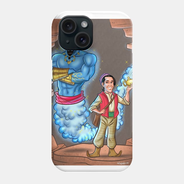 The Genie in the Lamp Phone Case by Nef Melendez Art