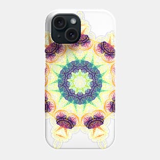 Sea Urchin Kaleidoscope | Harmonograph Blue Red Yellow White Phone Case