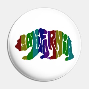 Rainbow colored California Grizzly Bear Pin