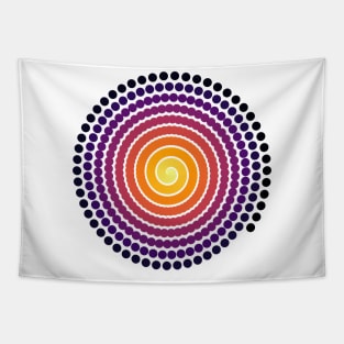 Single Spiral Inferno Galaxy | Dark Volcano Yellow Red Black Tapestry