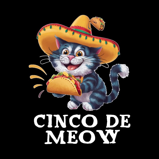 Cinco De Meow Funny Cat De mayo Fiesta  Taco Cat Cute by CoolFuture