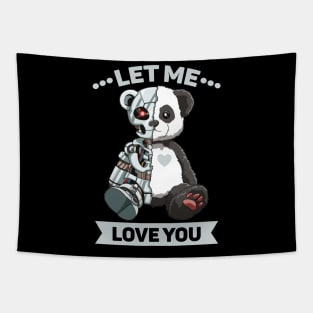 Cute Panda Bear Scary Robot Cybernetic Animal Lover Tapestry