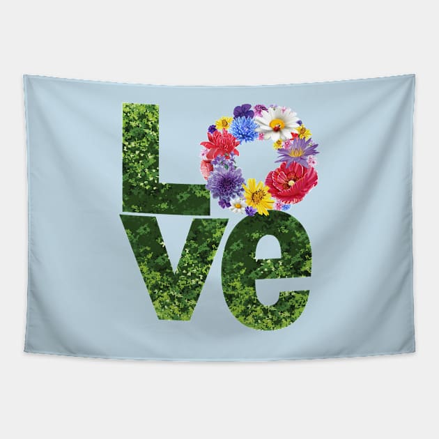 Flower & Garden LOVE Tapestry by 5571 designs