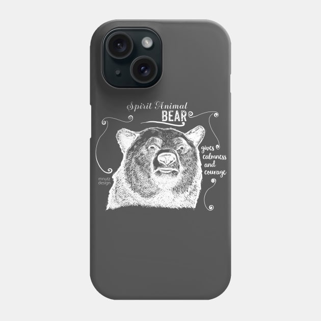 Spirit animal - bear white Phone Case by mnutz