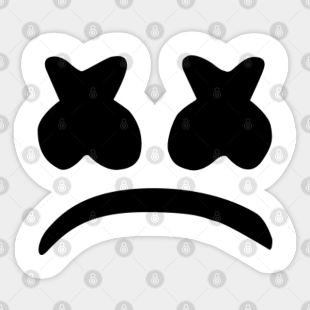 Marshmello Sad Face Marshmello Sticker Teepublic