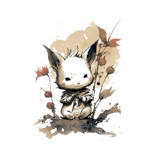 Kawaii Moogle inspired Sumi-e Art T-Shirt