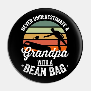 Mens Cornhole Shirt Funny Cornhole Bean Bag Grandpa 4th of July Pin