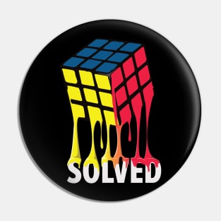 Melting Cube Solved - Rubik's Cube Inspired Design Pin