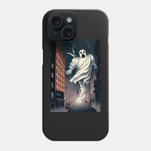 Giant ghost attacking the city Phone Case