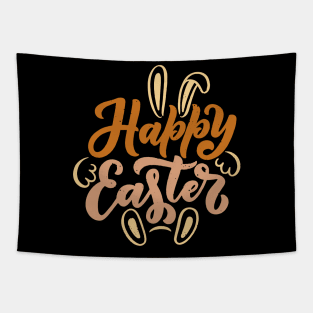 Happy Easter Bunny Ears Colorful Quote Wish Tapestry