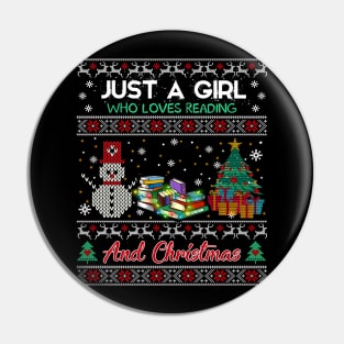 Just a girl who loves reading and christmas Pin