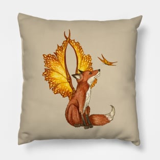 Fox Fairy orange Pillow