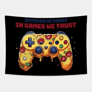 Pizza Gamer T-Shirt | In Games we trust Tapestry