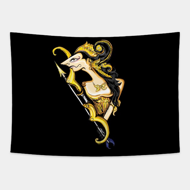 Srikandi shadow puppet Tapestry by DG antok world