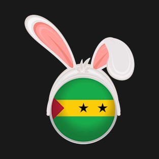 happy easter São Tomé and Príncipe bunny ears flag cute designs T-Shirt