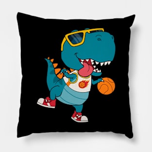 Dinosaur Playing Basketball Pillow