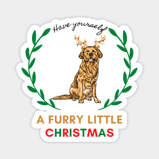 Have Yourself A Furry Little Christmas with Golden Retriever Magnet