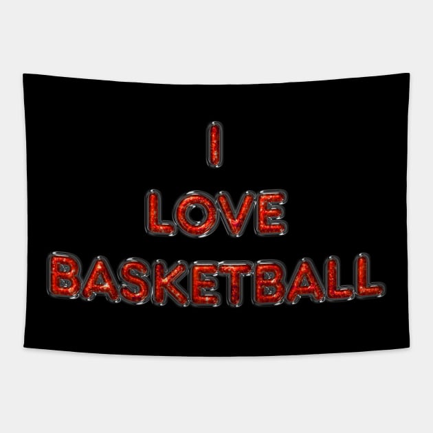 I Love Basketball - Orange Tapestry by The Black Panther