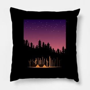 Camping Under the Stars in the Great Outdoors Pillow