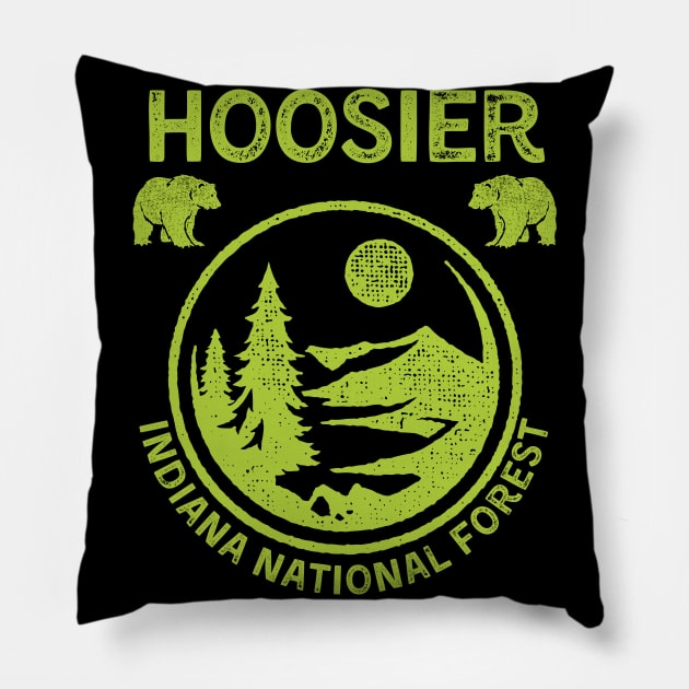 Hoosier Indiana National Forest Pillow by Souls.Print