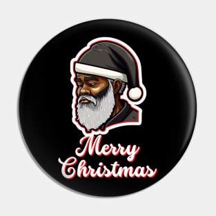 Black Santa, African American Santa Pin