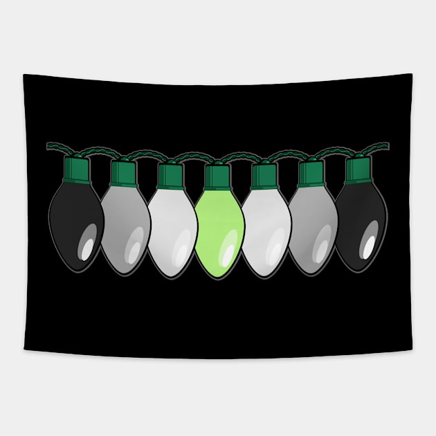 Agender Pride Christmas Lights Tapestry by wheedesign