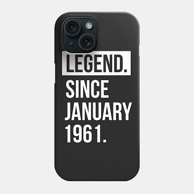 1961 January 58 years old birthday Phone Case by hoopoe