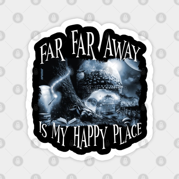 My Happy Place - Black & White Magnet by Shwajn-Shop