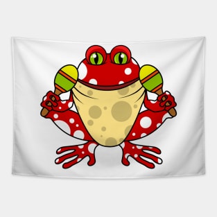 Frog with Table tennis racket Tapestry