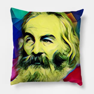 Walt Whitman Colourful Portrait | Walt Whitman Artwork 6 Pillow