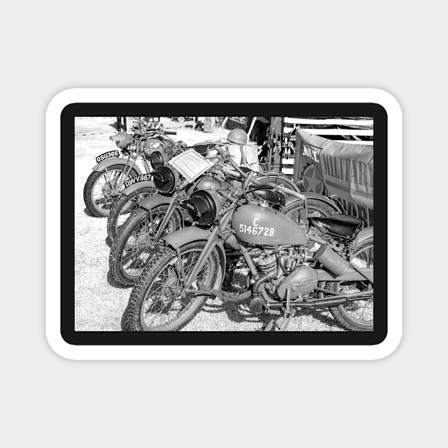 Military motorcycles on display Magnet by yackers1