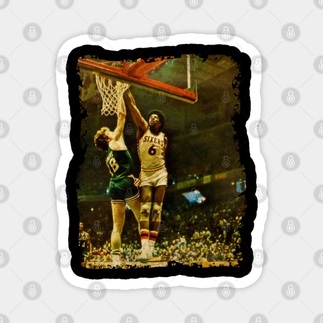 Dr. J Over Dave Cowens Magnet by Omeshshopart