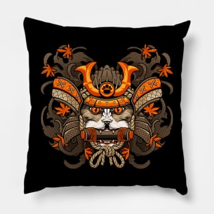 Samurai Warrior Cat: A feline buddy for japan and cat lovers T-shirt Pillow