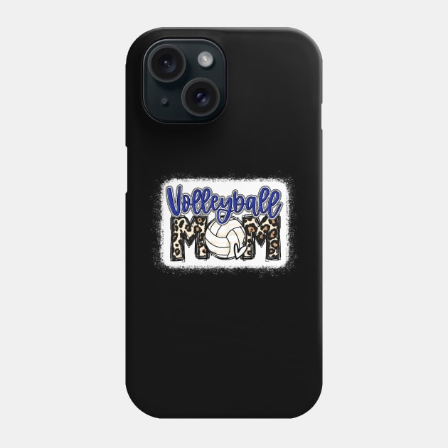 Volleyball Mom Blue Leopard Phone Case by Wonder man 