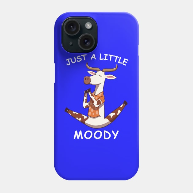 Just A Little Moody, funny cow doing yoga Phone Case by micho2591