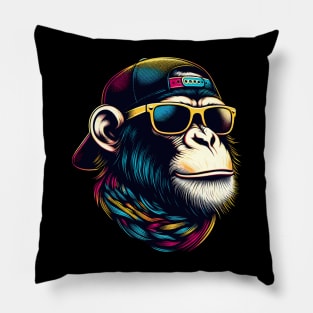 Cool Monkey With Scarf Pillow