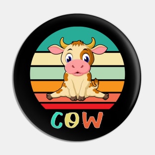 Vintage Retro Cow Pin