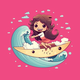 Surfing girl kawaii style T-Shirt