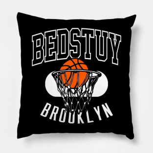 Bed Stuy Brooklyn Retro Basketball Pillow