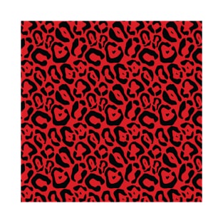 Red leopard animal pattern T-Shirt