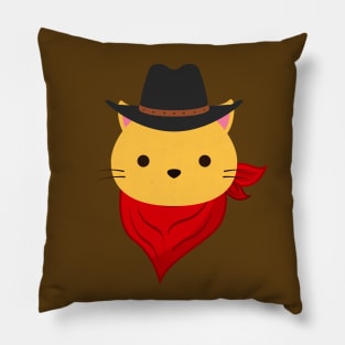 Funny Cowboy Cat Western Rodeo Sheriff Cater Pillow