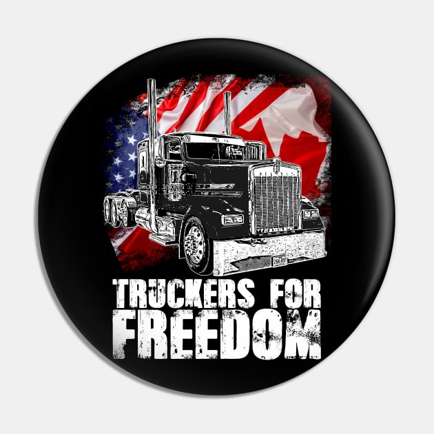 American Flag Canada Flag Freedom Convoy 2022 TRUCKER Driver Pin by aeroloversclothing