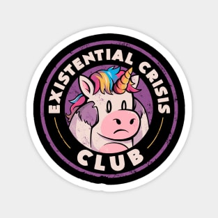 Existential Crisis Club - Funny Unicorn Sarcasm Gift Magnet