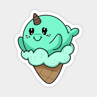 Narwhal Ice Cream (Mint Flavor) Magnet