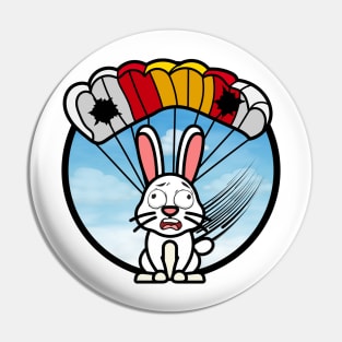 Silly white rabbit  has a broken parachute Pin