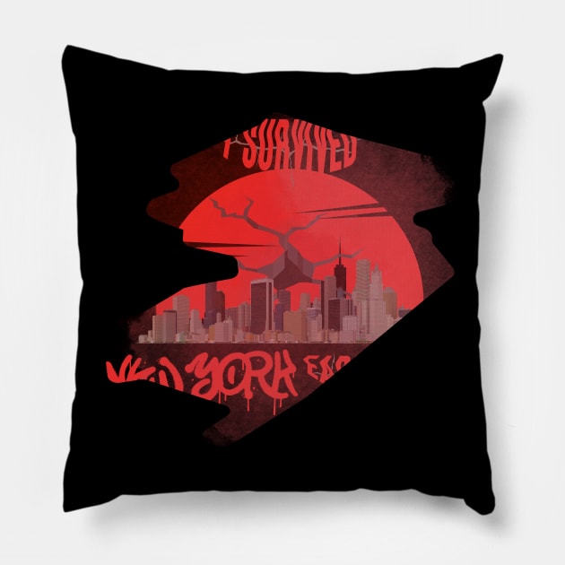 i survived the New York earthquake. Pillow by badrhijri