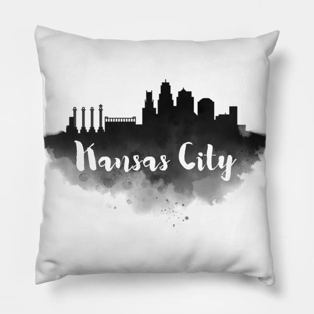 Kansas City watercolor Pillow by kursatunsal