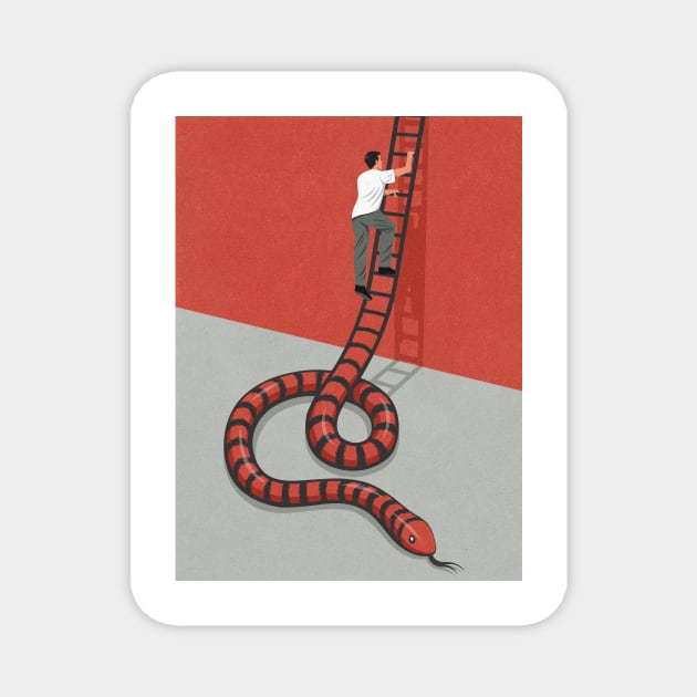 Snake Ladder Magnet by John Holcroft