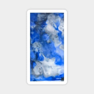 Fluid Blue Abstract Painting Magnet