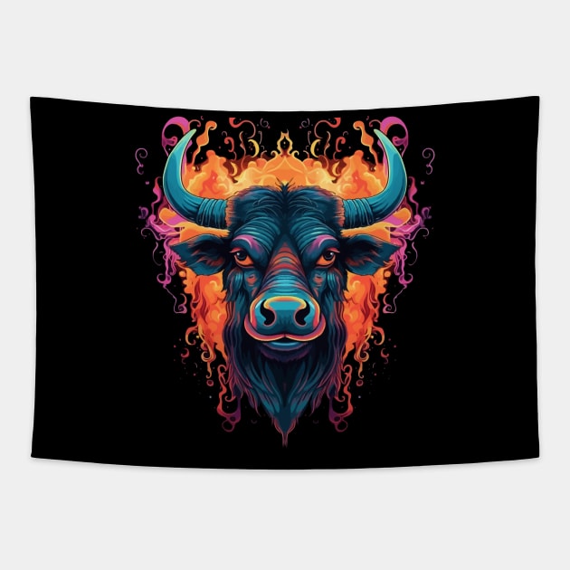 Water Buffalo Halloween Tapestry by JH Mart